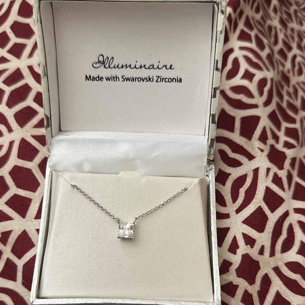 Illuminaire Silver Necklace with Swarovski Zirconia pendant